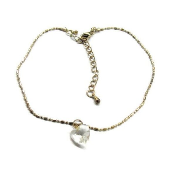 925 Jewelry - 9 + 2.25" Bracelet Sterling Silver 925 Necklace Ankle Heart Vintage